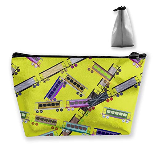 Preisvergleich Produktbild Trapezförmige Aufbewahrungstasche Clutch Railway Wagons Pattern Travel Makeup Bags
