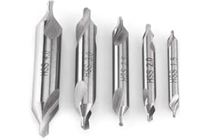 TTAMG Foret à Centrer BiuZi 5Pcs en Acier Haute Vitesse de Type a Foret à Centrer 60 Degrés Angle Foret à Centrer 1.5/2 / 2.5/3 / 4mm Foret a Centrer