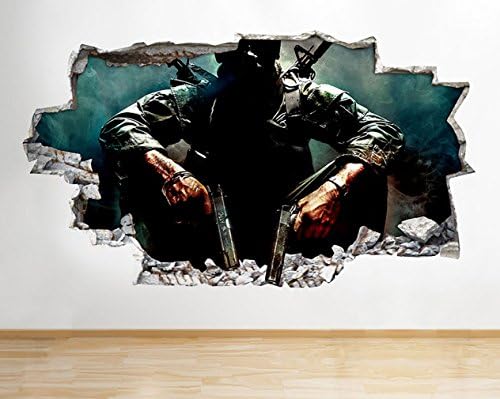 C177 Guns Game Boys Bedroom War Smashed Wall Decal 3D Art Stickers Vinyl RoomKids Bedroom Baby Nursery Cool Livingroom Hall Boys Girls