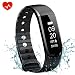 Produktbild OMORC Activity Tracker Schrittzähler Armband Smart Herzfrequenz Monitor Sport Band Bluetooth 4.0 mit Music Control, Schritt, Kalorien, Sleep Alarm für iPhone Android Smart Phone
