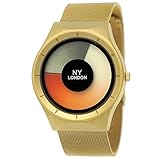 Elegante NY London Designer Damen-Uhr Herren-Uhr Future Optik Milanaise Armband-Uhr Unisex Analog Klassisch Quarz-Uhr Gold Orange Weiß Grau