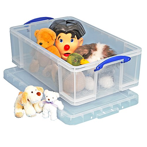 Really Useful Kunststoff-Aufbewahrungsbox leicht robust stapelbar 50 Liter 44 x 71 x 23 cm transparent - 3