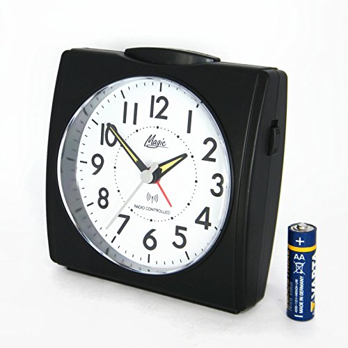 Großer XXL Funkwecker Licht Snooze DCF77 Schwarz Analog – MAGIC 1895-7 - 2