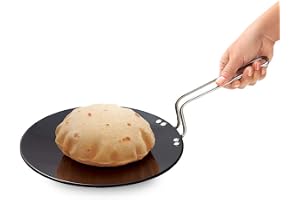 Hawkins Futura 24 cm Roti Tava, Hard Anodised Tawa, Induction Tawa, Black (IART24)