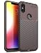 Produktbild TTVie Hülle für Motorola One Power, Ultra Slim Weiche Karbon Optik TPU Silikon Handyhülle Schutz vor Stürzen und Stößen Schutzhülle für Motorola One Power 6,2 Zoll Smartphone, Karbon Braun