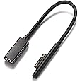 CENXI USB-C Charging Cable Compatible for Microsoft Surface Pro 7/6/5/4/3 Surface Laptop 1/2 Black Female Connect to 45W 15V PD Charging Works with PD Power Supply-0.2 Meters (Cable Only)