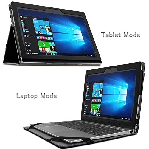 Lenovo MIIX 320 Hülle Case -Infiland Slim Fit Folio PU-lederne dünne Kunstleder Schutzhülle Cover Tasche für Lenovo MIIX 320 25,65cm (10,1 Zoll HD IPS Touch) 2in1 Tablet (Tablet und Tastatur sind nicht entgehaltet,mit Auto Schlaf / Wach Funktion)(Schwarz) - 3