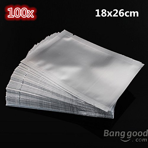 Preisvergleich Produktbild Saver 100pcs transluzenten silberne Aluminiumfolie Mylar Ventilsäcke Vakuumierer Package 18x26cm