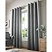 Produktbild Just Contempo waschbar Chenille Tape Top Gefüttert Vorhänge mit passenden Kissen, Polyester, Silver Ring Top Bundle, 168 x 137 cm