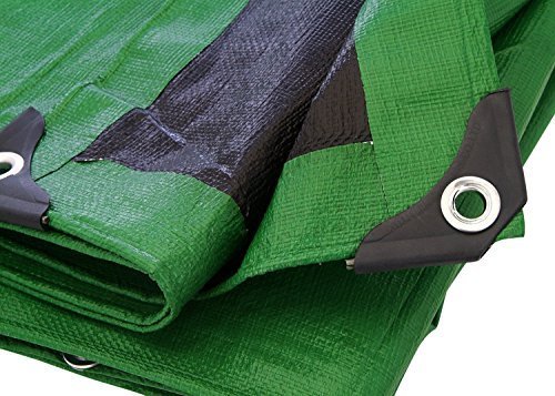 20X30 Green / Black Heavy Duty 8 Mil Tarp Tarpaulin Canopy Tent, Boat. RV or Pool Cover by Trademark Supplies