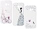 Produktbild CreWin 3 Pack Hülle kompatibel mit Samsung Galaxy A7 2017 Handyhülle Silikon Gel TPU Transparent Bumper Durchsichtig Schutzhülle Klar Handytasche Soft Case- Turm Fahrrad+ Blumen+ Schmetterling Mädchen