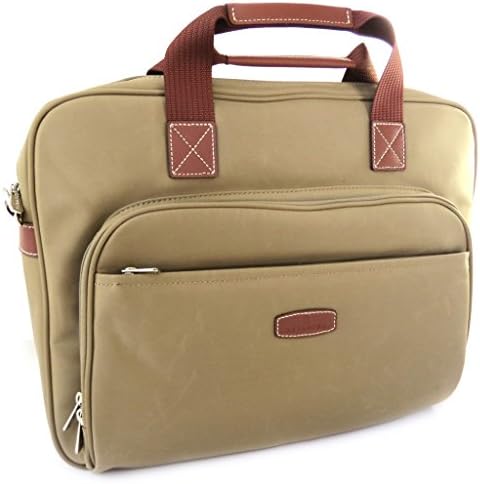 Briefcase cloth 'Hexagona' beige gold (41x31x9 cm (0.00''x12.20''x3.54'') ).