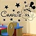 Wall Sticker - Mickey Mouse Personalised Name (Any Name,Text)... Wallart -LARGE -SIZE 120cm x 40cm -Baby Blue