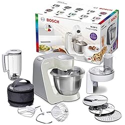 Bosch MUM58L20 Machine Compacte pour Cuisine 1000 W, 3,9 L, Gris Minéral/Argent