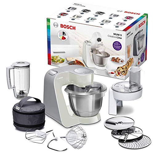 Bosch MUM58L20 Machine Compacte pour Cuisine 1000 W, 3,9 L, Gris Minéral/Argent