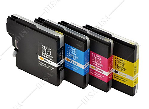 4 x Reinigungspatronen kompatibel zu LC980 / LC1100 Brother MFC Serie MFC-5490CN / MFC-5890CN / MFC-5895CW - 2