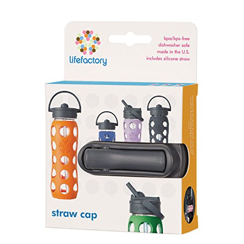 Lifefactory 260005 Flaschenaufsatz Straw Cap für Glasflaschen, 350 / 475 / 650 ml, kohlenstoff - 6