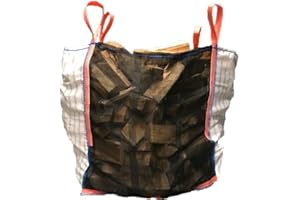 BIGBAGLAND 5 Stück Atmungsaktiver Holzsack 90x90x90cm | belüftetes Netz, PP-Gewebe | 4 Hebeschlaufen