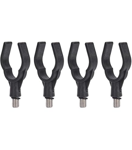 Lot De 4 Repose-canhes En Forme De U – Filetage M3/8, Acier Inoxydable + ABS, Anti-dérapant, Compatibles Rod Pod Et Bank Stick