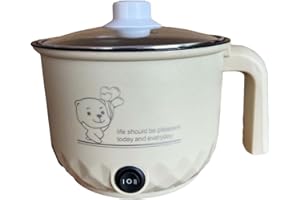 Qianly Pentola Elettrica, Pentola Multifunzione Piccola, Fornello Da Viaggio Portatile per Uso Domestico, Padella Elettrica Antiaderente per Tagliatelle, Kaki