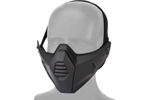 WARMHEARTTING Airsoft Tactique Masques De Protection en Half Face Mask pour Halloween Chasse Paintball CS Wargame