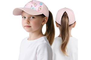 AYESY Barnbasebollkeps, hästsvans basebollkeps flickor 52–54 cm justerbar sköldpadda junior skärmmössa basebollkeps solskydd