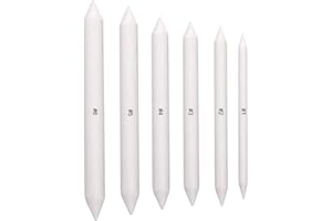 DUODUOGO LITU Lot de 6 Estompeur Dessin Estompe en Papier Dessin Stylos Mélangeurs Materiel Dessin pour Sketch Crayon Dessin pour Artistes Étudiants Blanc