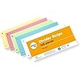 perfect line 220 Divider Strips for A4 folders, dividers for Ring Binders Made of Recycled Cardboard, Made in Germany, 5 Colours, Perforated