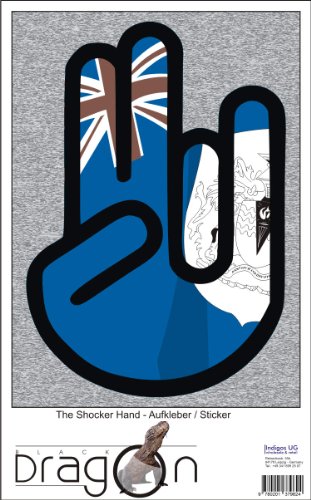 The Shocker Hand - Laptop Notebook Skin Sticker Cover Art Decal - 210x144 mm black Outline with Flag - Antarctica