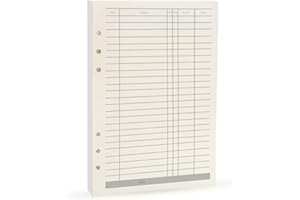 Inserts de planificateur A5, 6 anneaux, recharge budgétaire, livre de comptes personnels pour Filofax, 90 pages imprimées double face, papier 100 g/m², Harphia (A5 5,59 x 8,27", Finance)