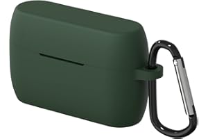 Geekria Silikonowe etui kompatybilne z bezprzewodowymi słuchawkami dousznymi Jabra ELITE 5, pokrowiec na słuchawki, ochronny futerał do przenoszenia z haczykiem na brelok, dostępny port ładowania