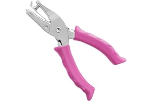 MECHEER Small Hole Puncher, Single Hole Punch for Crafts with Soft Grip Handle, Paper Punch with Paper Cage for Kids, Metal Hole Puncher for Clean Hole for Tags, DIY Crafts in Office, Home, Classroom