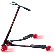 Bipattino Monopattino Luminoso A 3 Ruote Neon, Skateboard Alternativo, Portata 100 Kg, Rosso
