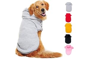 Ducomi Felpa Cane Cappuccio 100% Cotone - Maglia Cani Taglia Media - Vestiti per Cani di Tutte Le Razze e Taglie - Morbido e Delicato Pullover Tinta Unita da XS a 9XL (Grey, 3XL)