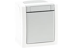 HONBEANIFY JNM Aufputz Taster Feuchtraum IP54, Modell Pacific, grau