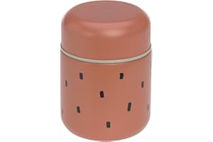 LÄSSIG Bebé Niños Caja Térmica para Mantener Caliente Papilla Merienda A Prueba de Fugas Acero Inoxidable 350 ml/Food Jar Happy Prints caramelo