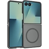 Aksesuarcim Samsung Galaxy Z Flip 7 ile Uyumlu Kılıfı Silikon Şeffaf M-Safe Şarj &Ouml;zellikli Kamera Lens Korumalı Mat Parmak İz