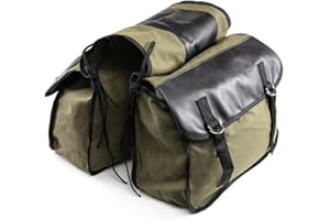 EVOMOSA bolsa de lona impermeable para sillín de moto, almacenamiento para equipaje, bolsa de viaje Knight Rider para Touring Moto Box (verde)