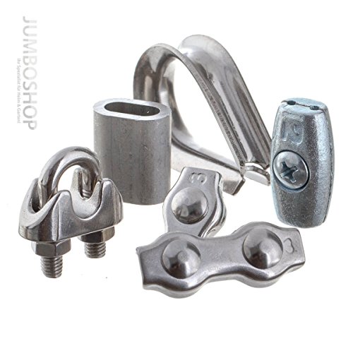 Jumbo-Shop 10x Kausche 4mm — Drahtseilkauschen verzinkt für Forstseil Windenseil Stahlseil Seil Draht Stahl - 4