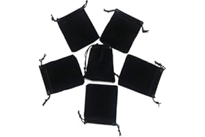 HRX PACKAGE Jewellery Bags,20pcs Velvet Small Gift Bags Drawstring Pouch for Earrings,Rings,Necklaces, Bracelets Jewelry Packaging Bag(7.2 X 9.2cm,Black)