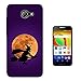 Produktbild 002128 - Cool scary Witch On Broom Stick Halloween Character Full Moon Silhouette Design Alcatel A30 Fashion Trend Silikon Hülle Schutzhülle Schutzcase Gel Rubber Silicone Hülle