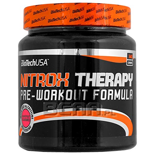 Nitrox Therapy 340 g Blue Grape - Booster de pré-entraînement professionnel - BiotechUSA