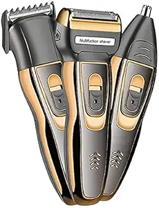 Dealsure Professionals Design 3 in 1 Perfect Shaver, Hair Clipper and Nose Trimmer Rechargeable Beard And Moustaches Hair Machine And Trimming With Cord And Without Cordless Use. (Black Colour)