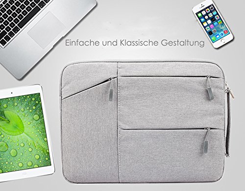 Lebensein Laptophülle Laptoptasche mit Griff für 15-15,4 Zoll Laptops Ultrabooks, 38cm Notebook Schutzhülle Sleeve Speziell für 15,4″ MacBook Pro, Stoßfest, Wasserresistent, Grau - 7