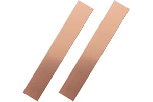 CHUDENG Pure Copper Anode 2 Pcs, 6 x 1 x 0.04 Inch (19 GA) 99.95% High Purity Copper Electrode Strip, Pure Copper Sheet for Copper Plating and Copper Electroplating