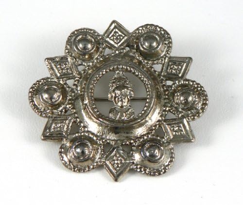 Historic Jewellery Reproduction Nickel plated pewter - Thomas a'Beckett brooch - Unisex - Dia 42mm