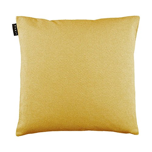 Linum Kissenhülle PEPPER E97 sonnengelb 40cm x 40cm uni 100% Baumwolle mit Reißverschluss