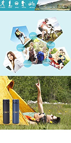 Efoshm Thermosflaschen Edelstahl-500ml Wasserflasche Vakuum-Isolierflasche für Kalt- und Heißgetränke einschließlich Teesieb für Büro, Sport, Outdoor – Ideal für Kaffee, Tee, Kaltgetränke - 5