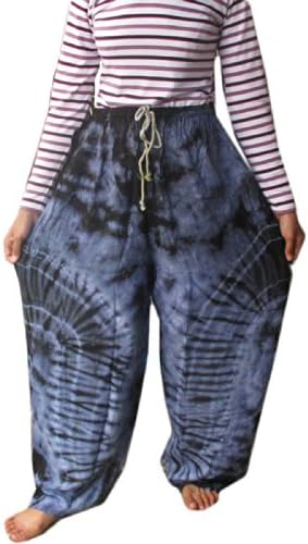 NICE GENUINE FINE COTTON RAYON TIE DYE FISHERMAN YOKA PANTS HIPPIE BAGGY TROUSERS