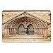 Produktbild Bathroom Bath Rug Kitchen Floor Mat Carpet,Rustic Decor,Medieval Middle Age Cathedral Door Exit with Gothic Ornate Features Great Britain Uk Theme,Cream,Flannel Microfiber Non-slip Soft Absorbent